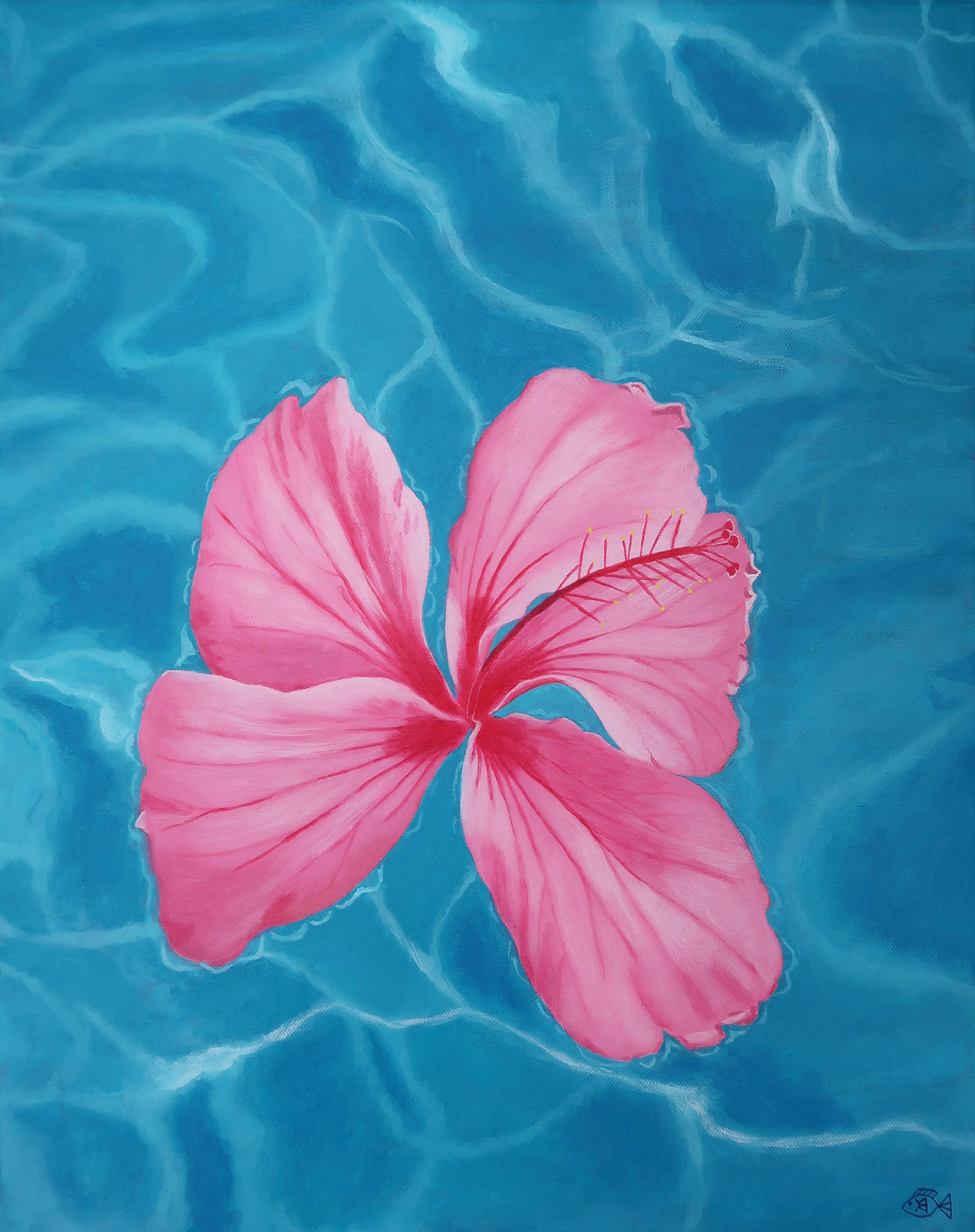 Floating Hibiscus, 16x20 Original